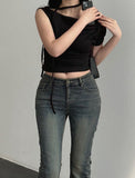Cut Washing Bootcut Denim