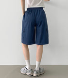 Summer Cooling Cargo Pocket Bermuda Wide Span Shorts