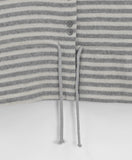 Minbako String Stripe Fleece Round Cardigan