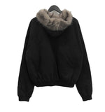 (Unisex) Keron Fur Hooded Bomber Cotton Jumper