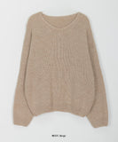 Yussui wool color V-neck knit