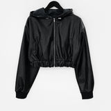 Leaguer Hooded Leather Jumper