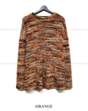 Berry fringe hair loose fit knit tee