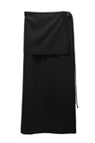 Wrap Belt Layered Long Skirt