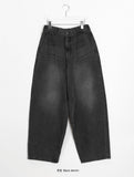 [unisex] Langt Banding Balloon Denim Pants