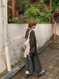 Kohyuri Check Frill Banding Long Skirt