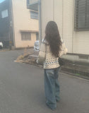Put Washing Denim Wide Balloon Pants