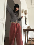 Nookan Stopper String Color Cotton Long Wide Pants