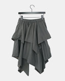 Viewi Suede Double Layered Flare Midi Skirt