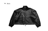 Tyke leather crop blouson jumper