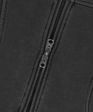 PIGMENT WASHED BIKER CROP ZIP-UP HOODIE