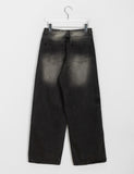 Tinky washed denim wide pants