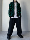 Mohair Checker Knit Zip-Up