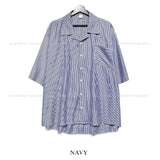 Levi overfit striped half shirt