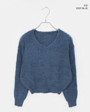 Pimin Angora V-neck long-sleeved knit