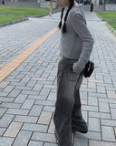 Mikan Washing Denim Wide Pants