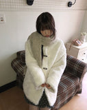 Boha Fluffy Fur High Neck Duffle Midi Coat