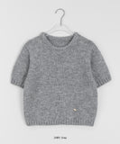Nanko Puff Color Short Sleeve Crop Wool Knit
