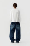 studded denim roll-up pants