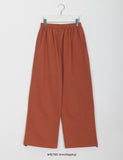 [BAONHAUS] Gokobu Color Cotton Banding Wide Pants