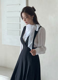 Teulie Chiffon Tie Puff Blouse