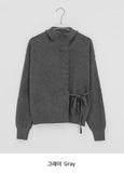 Kanpapo High Neck Wrap Knit Cardigan