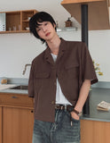 Summer rubbing linen crop jacket