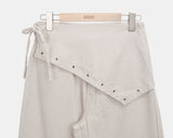 Maon Eyelet Scarf Layered Cotton Pants