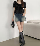 Vintage Washing Cutting Daily Denim Shorts