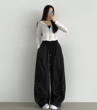 Nylon Wing Silver Point Curved Wide Banding Pants