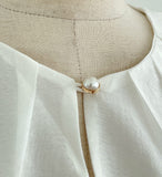 Sally Pintuck Pearl Button Tulip Blouse