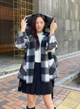 [75% Wool] Torrett Handmade Hood Cape Check Coat