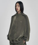 Lace Trimming Raglan Track Jacket