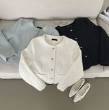 Tweed Round Silver Button Jacket