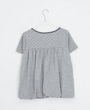 Nata Button Dot Raglan Short Sleeve Tee