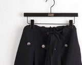 Minut two-way button strap long wide slacks