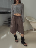 Drom Summer Lip Neck Cropped Knitwear
