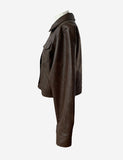 Crop Stiff Leather Jacket