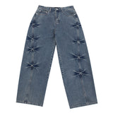 Soil Washing Cross Denim Pants