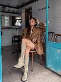 (UNISEX) Ed Leather Over Blazer