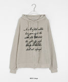 [unisex] Shaki Two-Way Lettering Knit Hood Zip-Up