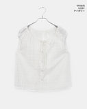 Linda Check Pintuck Ribbon Frill Blouse