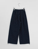 Giltes Dot Cotton Banding Wide Pants