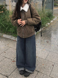 Andy Roll-Up Wide Washing Denim Pants