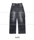 (UNISEX) Mount Multi-Cargo Denim Pants