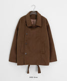 Rimlo Belt Double Button High Neck Coat