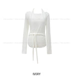 Corinne Halter Layered Strap Long Sleeve