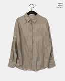 Mepin Stripe Loose Fit Cotton Shirt