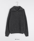 Kokio high neck half zip-up over knit