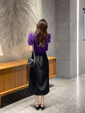 Dickie Puff Short Sleeve Knit Cardigan